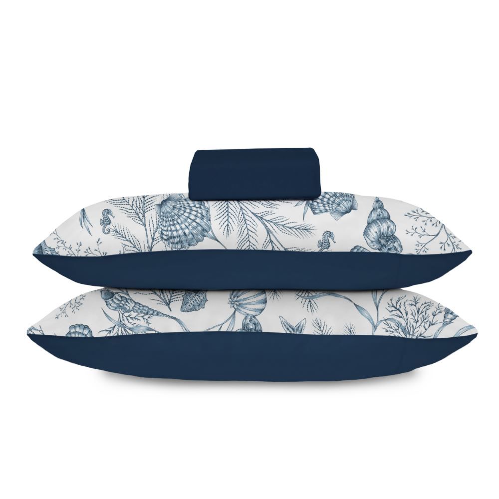 Jogo De Cama Queen Malha Havan Casa 3 Pçs - AQUA/AZUL MARINHO