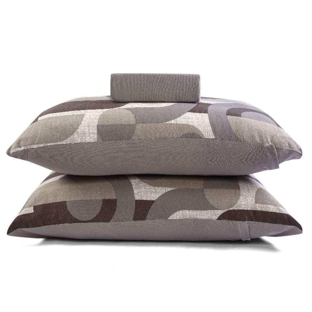 Jogo de Cama Queen Malha Havan Casa 3 pçs - Mônaco/Taupe