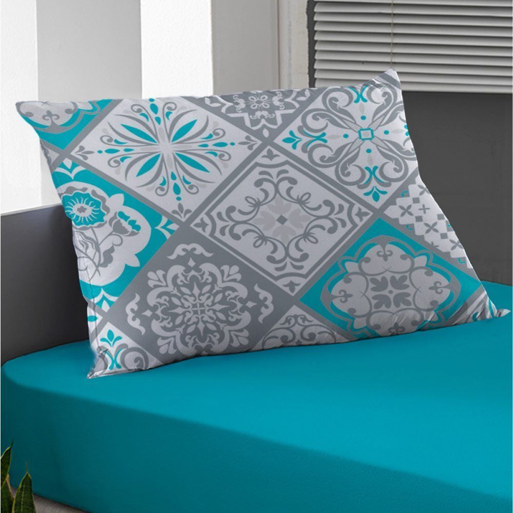 Jogo De Cama Queen Malha 100% Algodão Solecasa 3 Pçs - Lisboa Turquesa