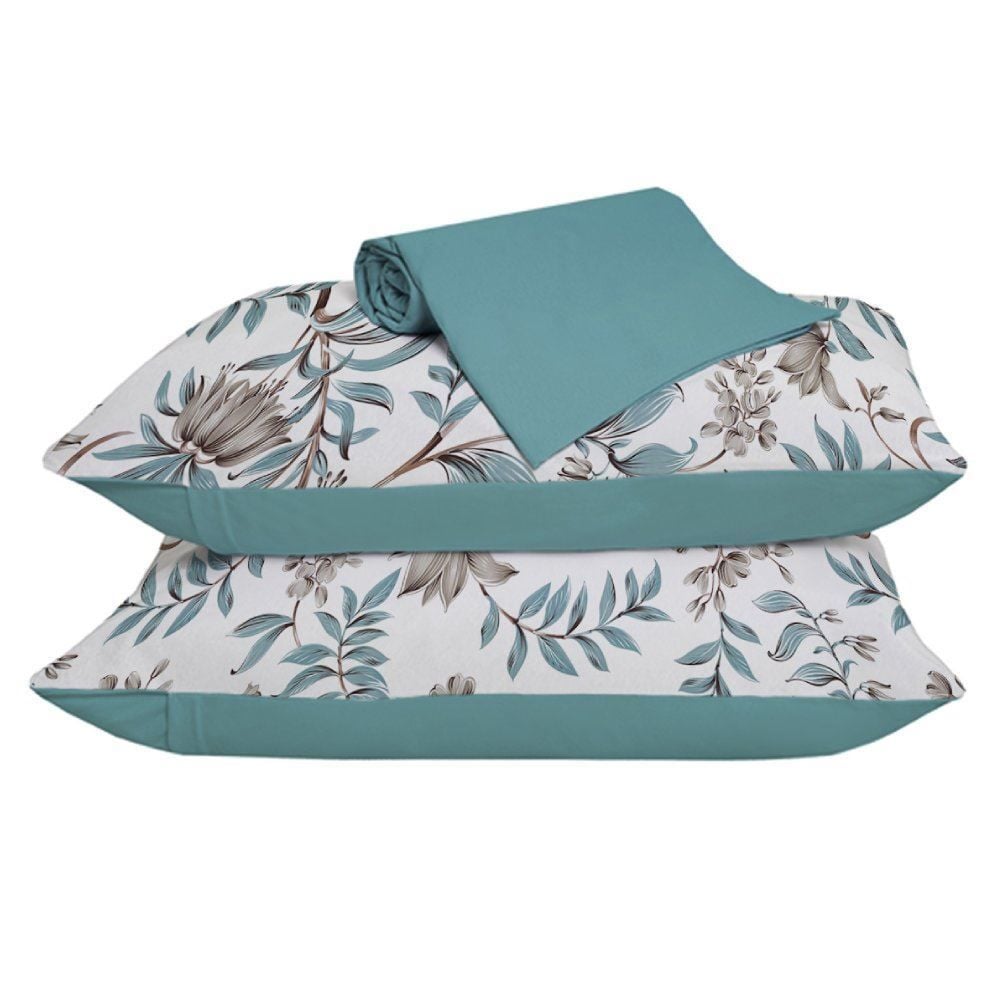 Jogo De Cama Queen Malha 100% Algodão Solecasa 3 Pçs - Lorraine Retrô