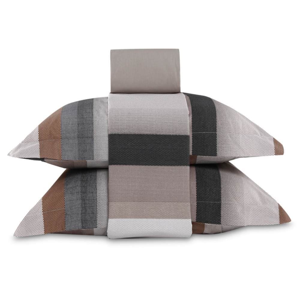 Jogo De Cama Queen Percal 200 Fios Buona Fortuna 4 Pçs - Oliver Cru 