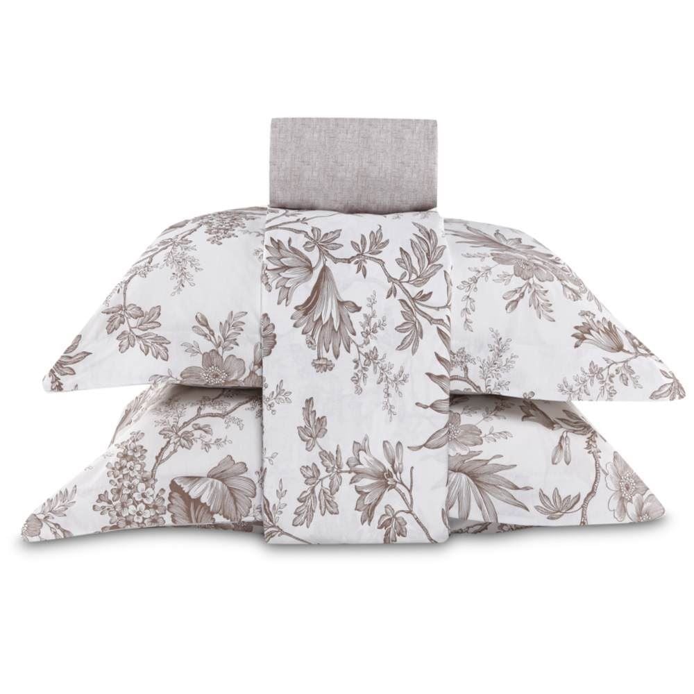 Jogo De Cama Queen Percal 200 Fios Buona Fortuna 4 Pçs - Serena Textura Cru