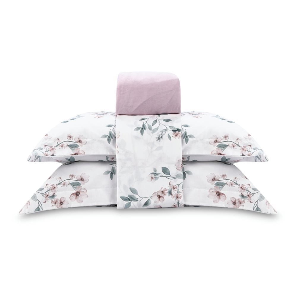 Jogo De Cama Queen Percal Buona Fortuna 4 Pçs - Aurora Rosa