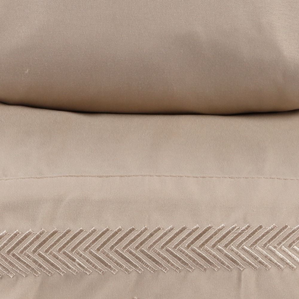 Jogo de Cama Queen Bordado Havan Casa 4 pçs - Bege