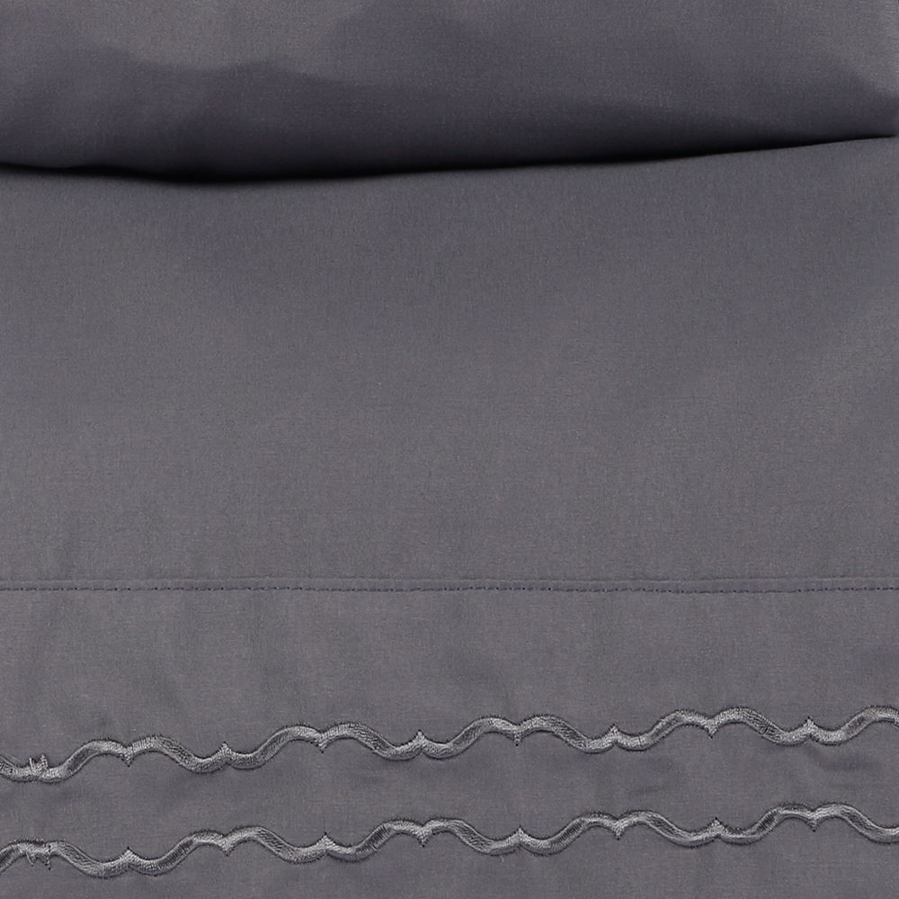 Jogo de Cama Queen Bordado Imperial 4 pçs Havan Casa - Cinza Amianto