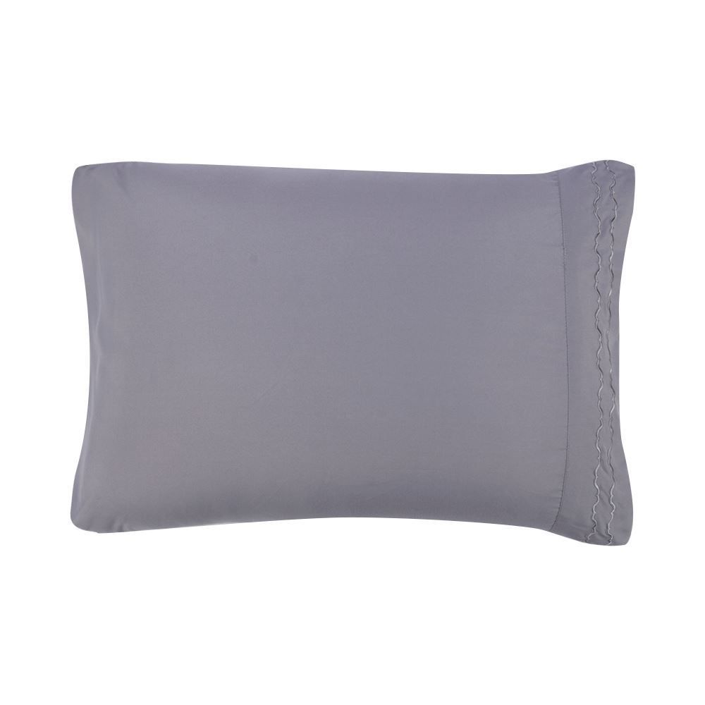 Jogo de Cama Queen Bordado Imperial 4 pçs Havan Casa - Cinza Amianto