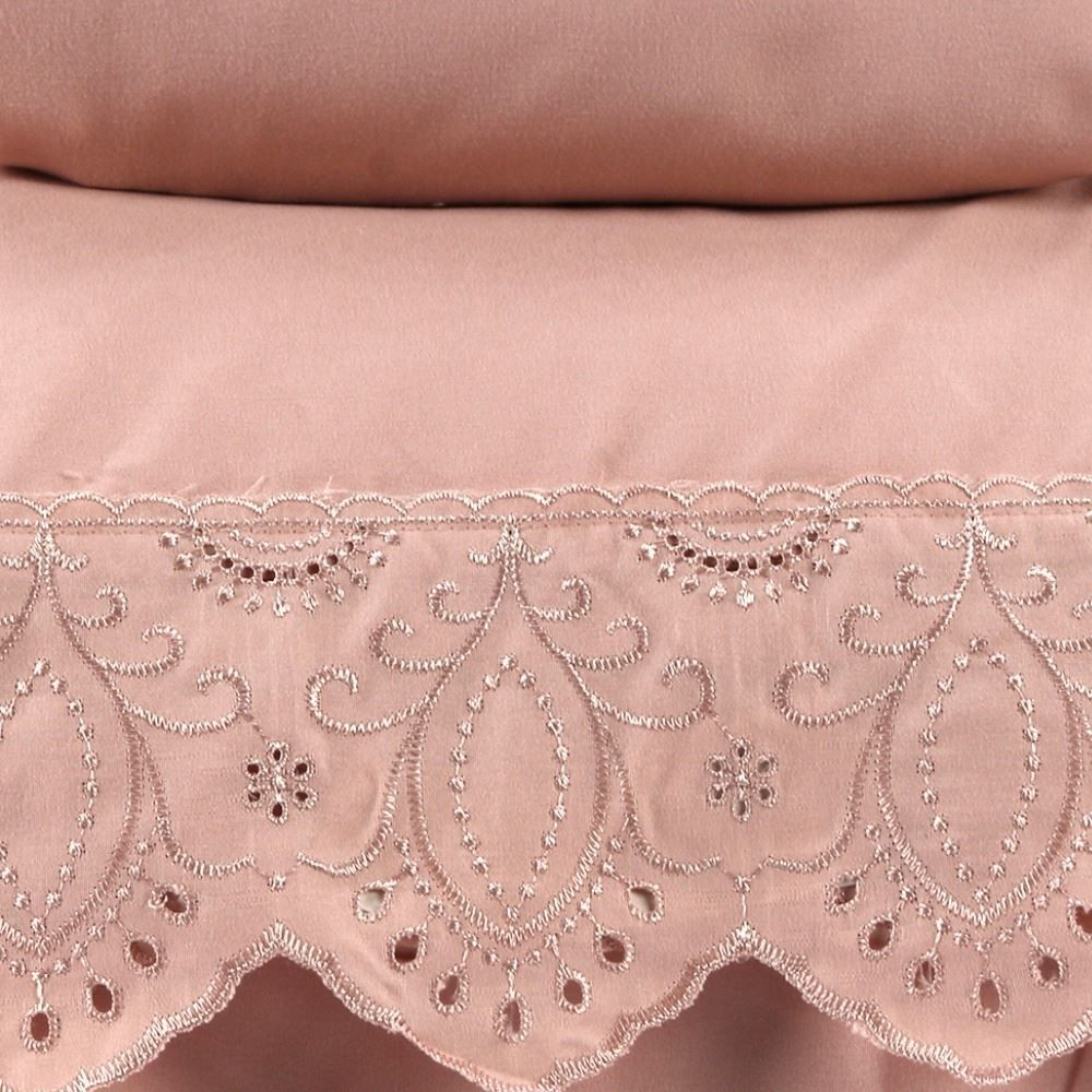 Jogo de Cama Queen Imperial com Renda Havan Casa 4 pçs - Rosa