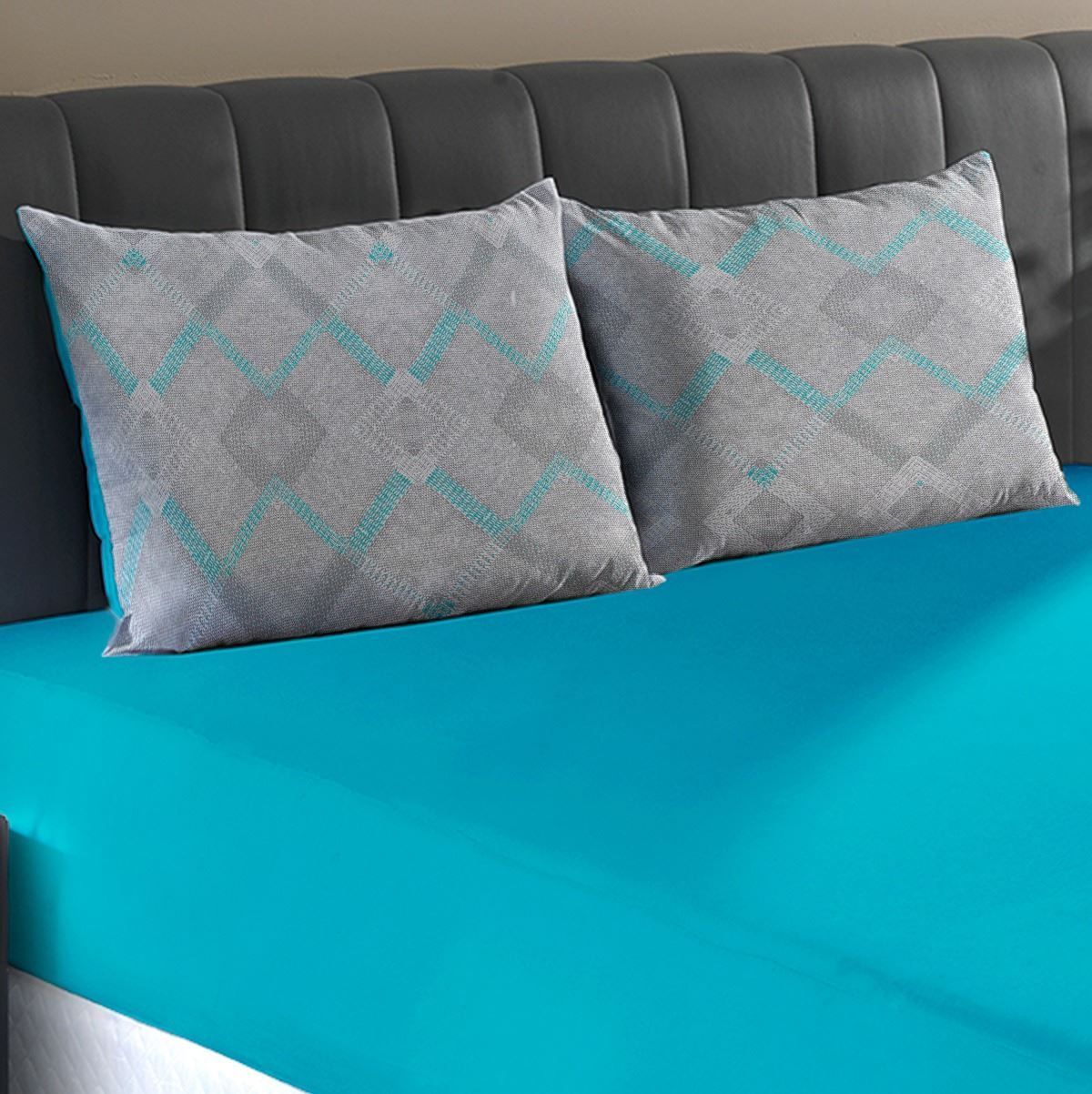 Jogo De Cama Queen Malha 100% Algodão Solecasa 3 Pçs - Venice Turquesa