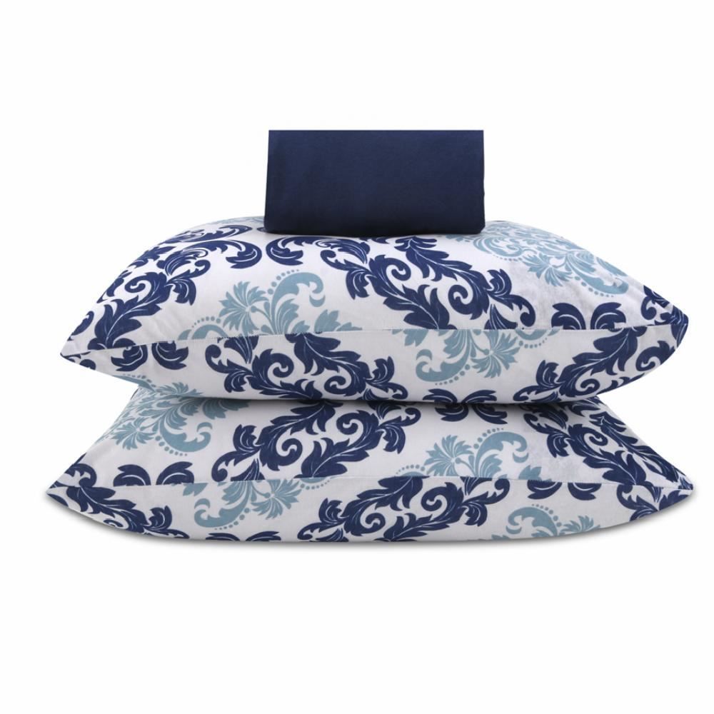 Jogo De Cama Queen Malha Solecasa Havan Casa 3 Pçs - Julia Azul