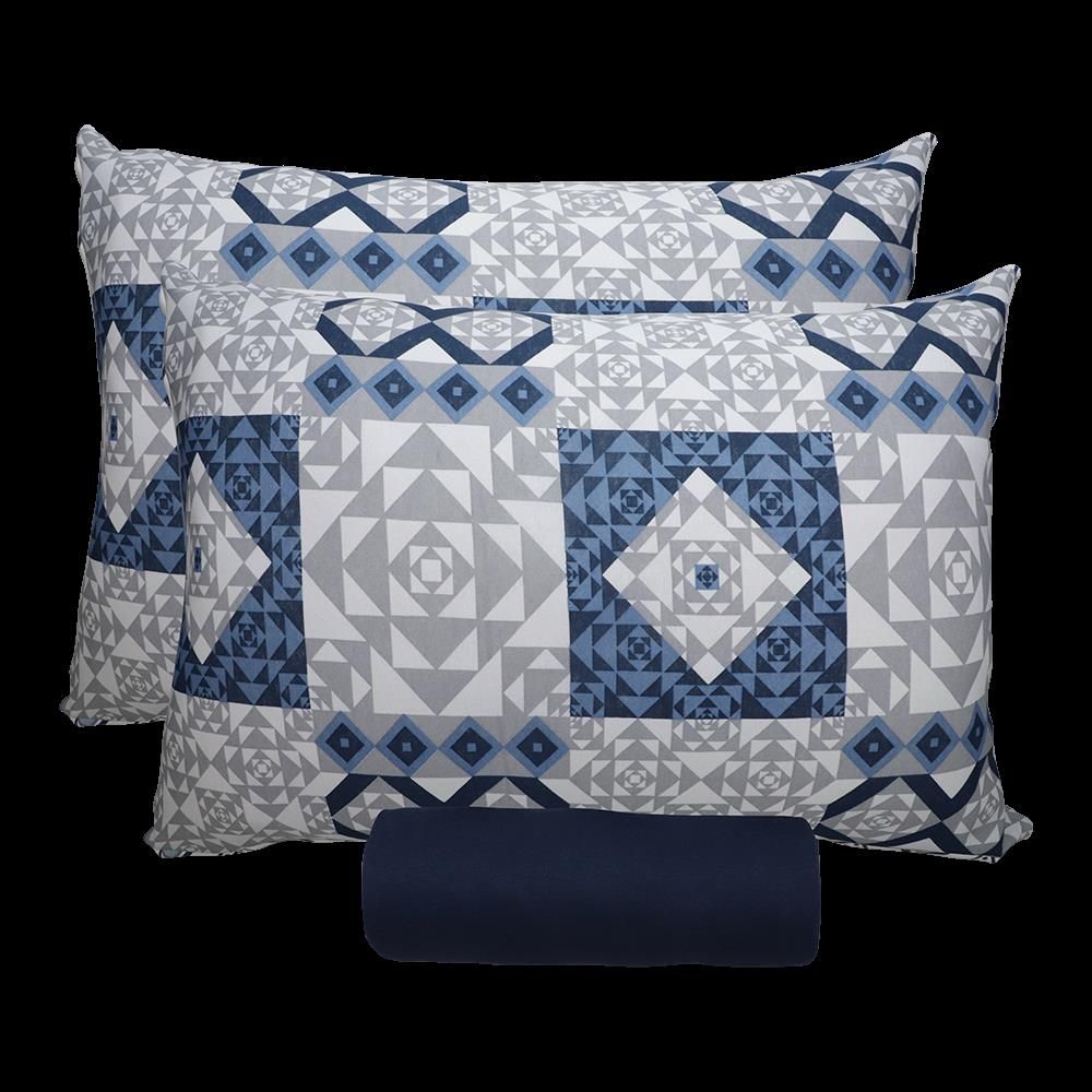 Jogo de Cama Queen Malha Havan Paris 3 pçs - Cali Azul Profundo