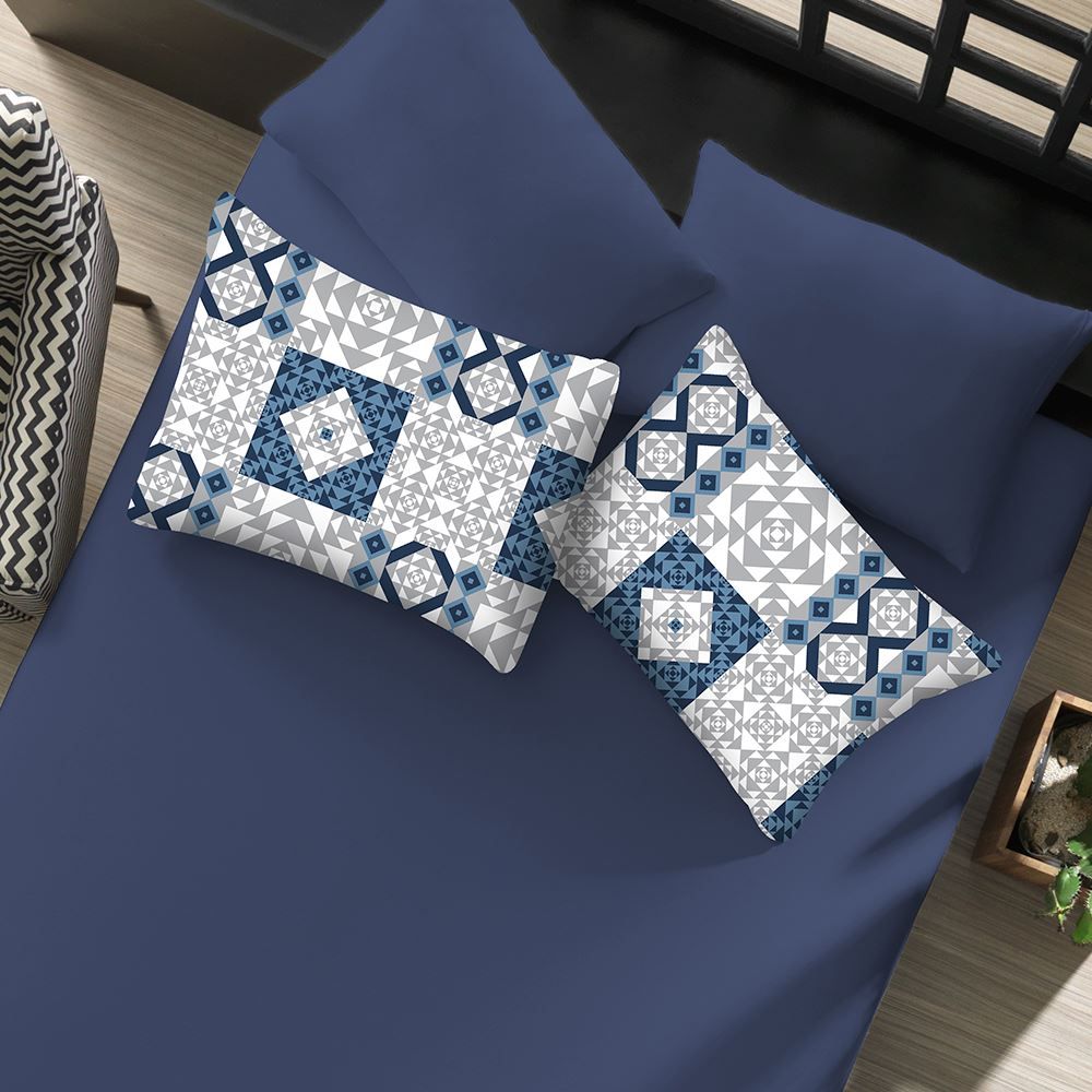 Jogo de Cama Queen Malha Havan Paris 3 pçs - Cali Azul Profundo