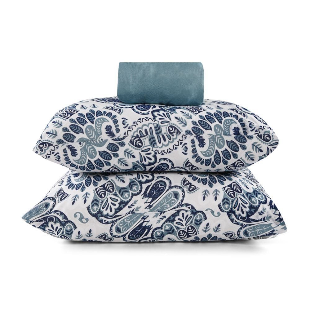 Jogo de Cama Queen Malha Solecasa Havan Casa 3 pçs - Magneto Blue Tempestade