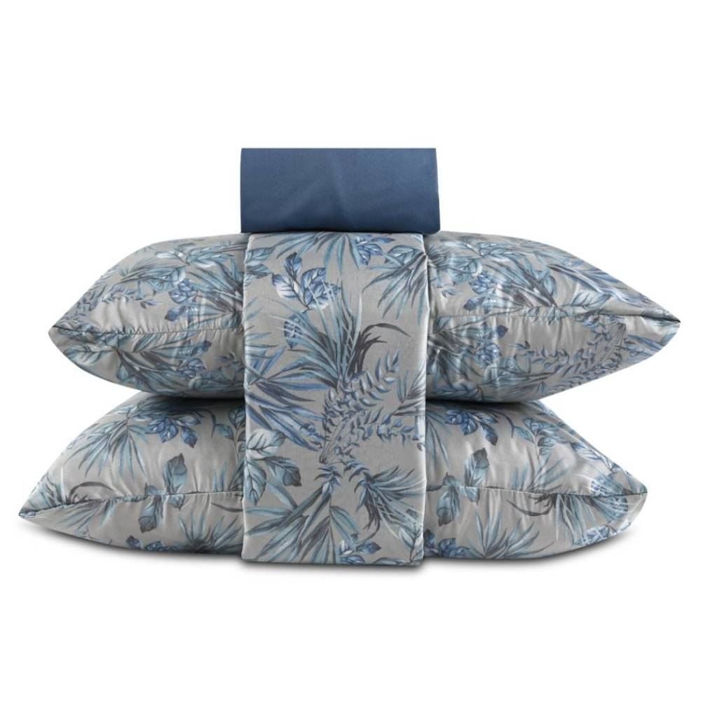 Jogo De Cama Queen Microfibra 150 Fios Havan Casa 4 Peças - Verona Azul