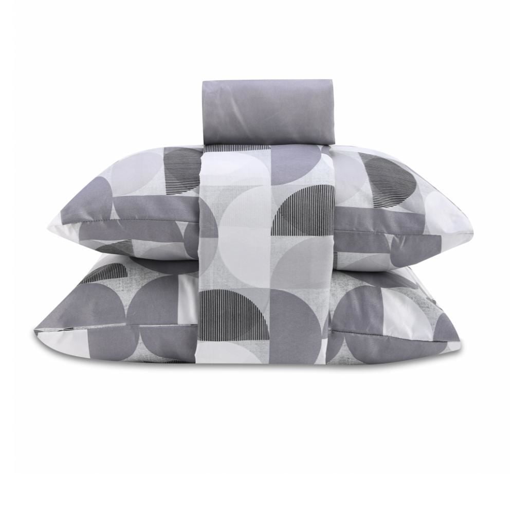 Jogo de Cama Queen Napoli Havan Casa 4 pçs - Luccius Geo Cinza