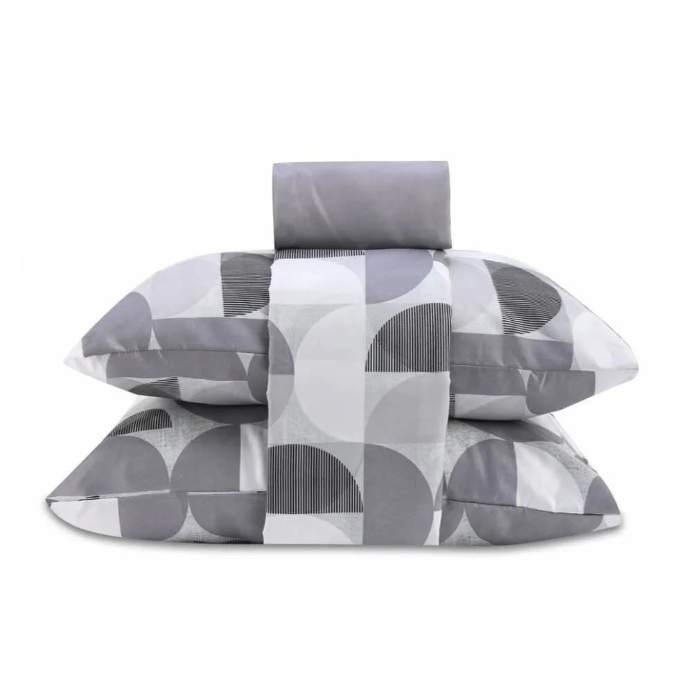Jogo De Cama Queen Microfibra 150 Fios Havan Casa 4 Peças - Luccius Cinza