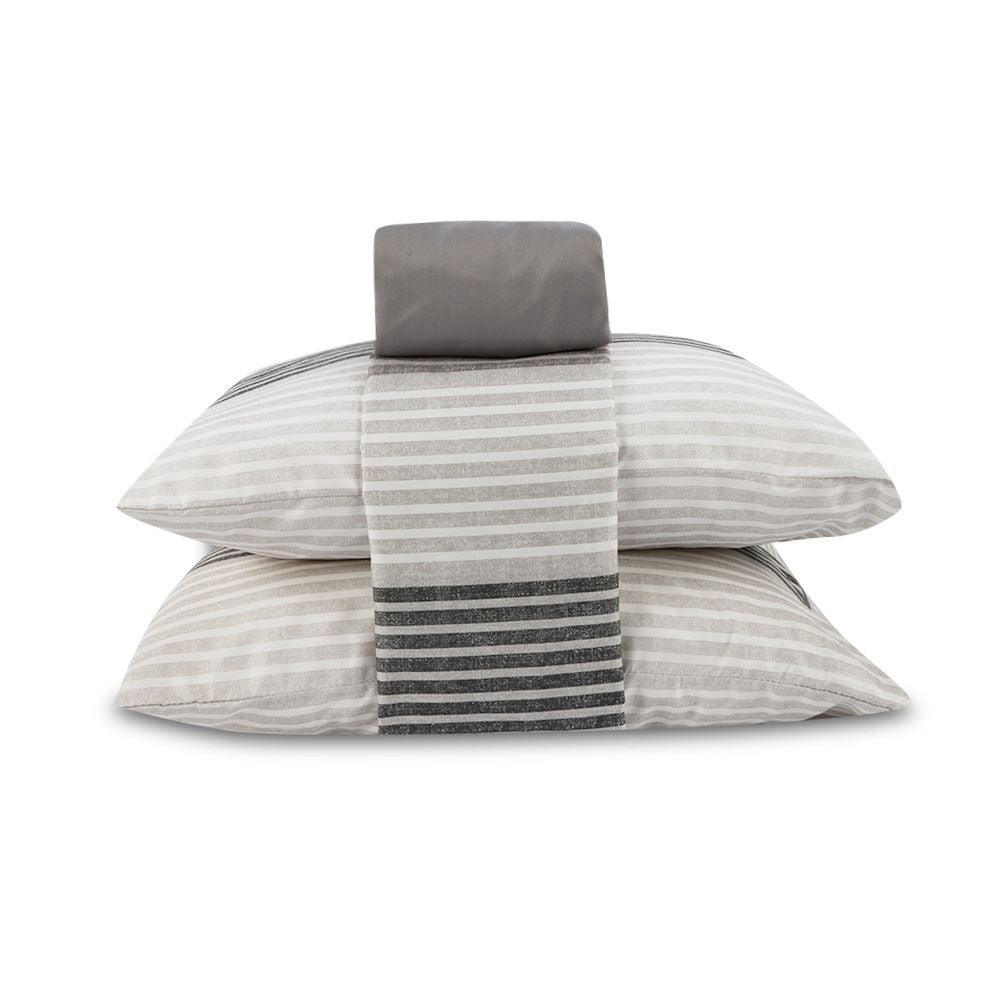 Jogo de Cama Queen Napoli Havan Casa 4 pçs - Fabrício Listra Cinza