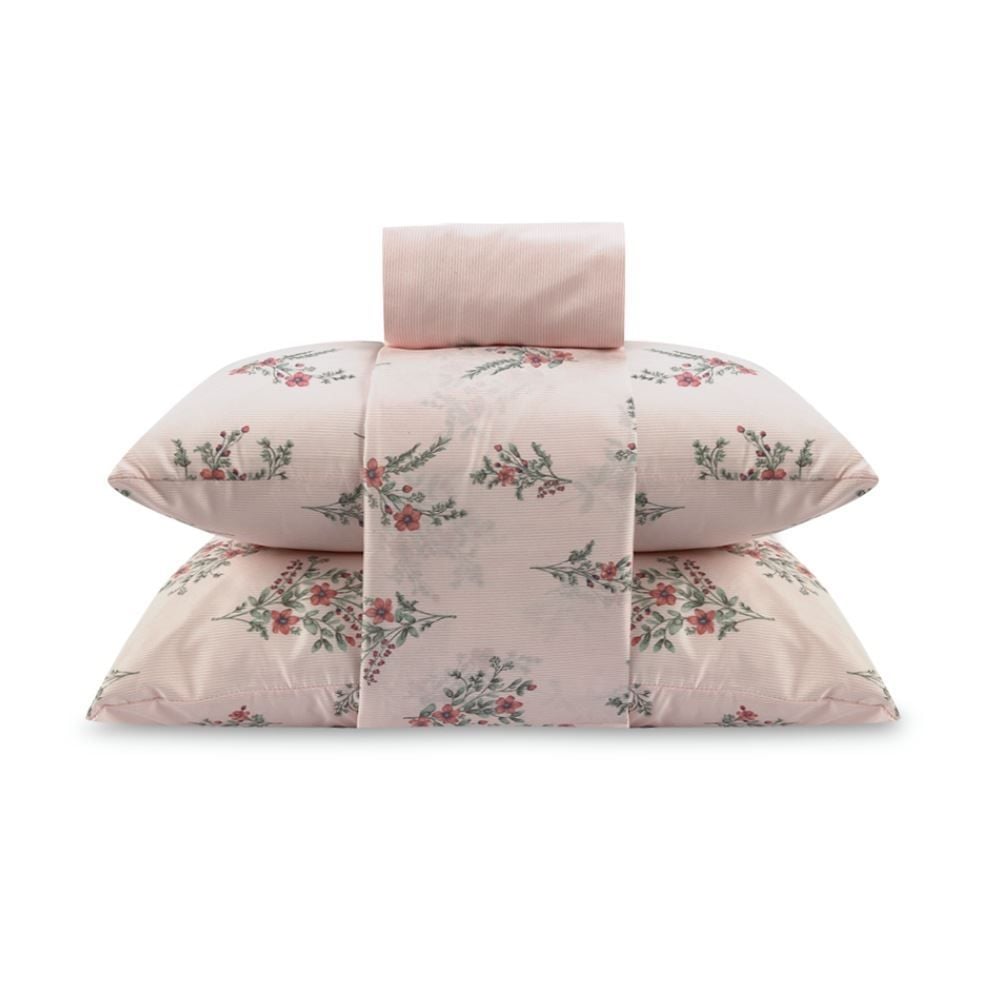 Jogo de Cama Queen Napoli Havan Casa 4 pçs - Romantic Flowers Rosa
