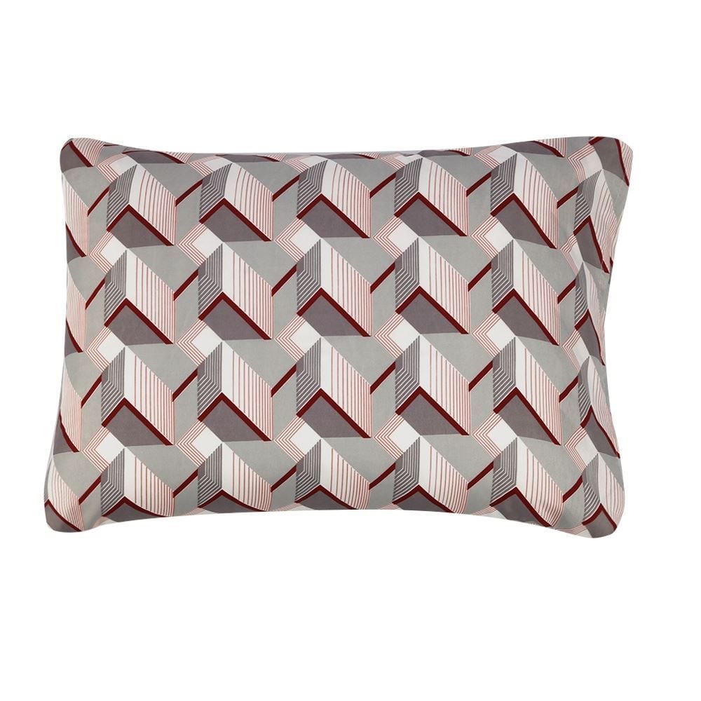 Jogo de Cama Queen Napoli Havan Casa 4 pçs - Tridi Geométrico Vinho