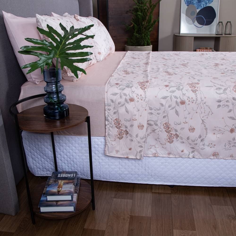 Jogo de Cama Queen Napoli Havan Casa 4 pçs - Suri Flowers/Rosa