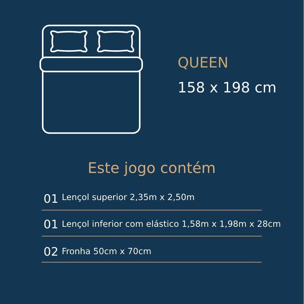 Jogo de Cama Queen Napoli Havan Casa 4 pçs - Casa Blanca 6/Azul Claro