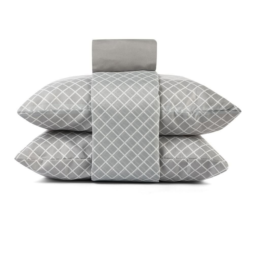 Jogo De Cama Queen Microfibra 150 Fios Havan Casa 4 Peças - Elmor Listra Cinza 