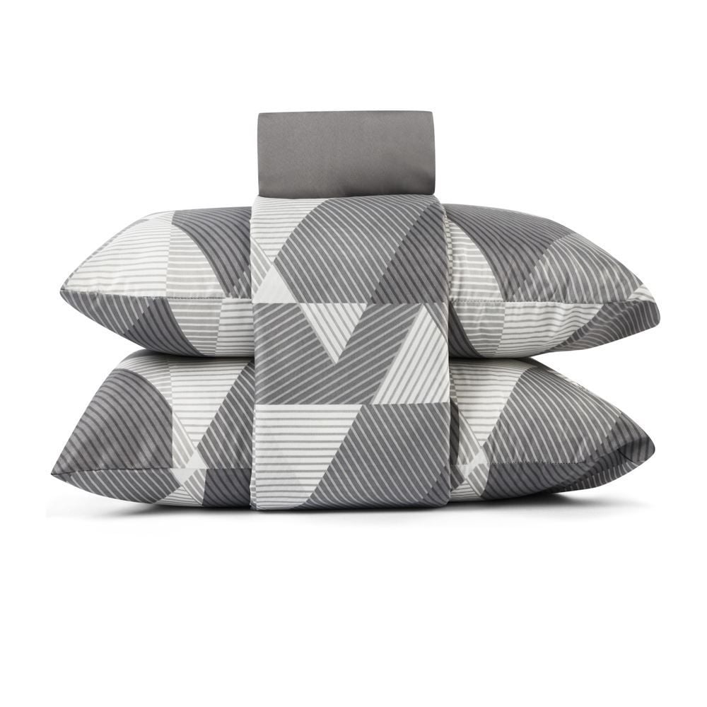 Jogo de Cama Queen Napoli Havan Casa 4 pçs - Rideau Geo Cinza