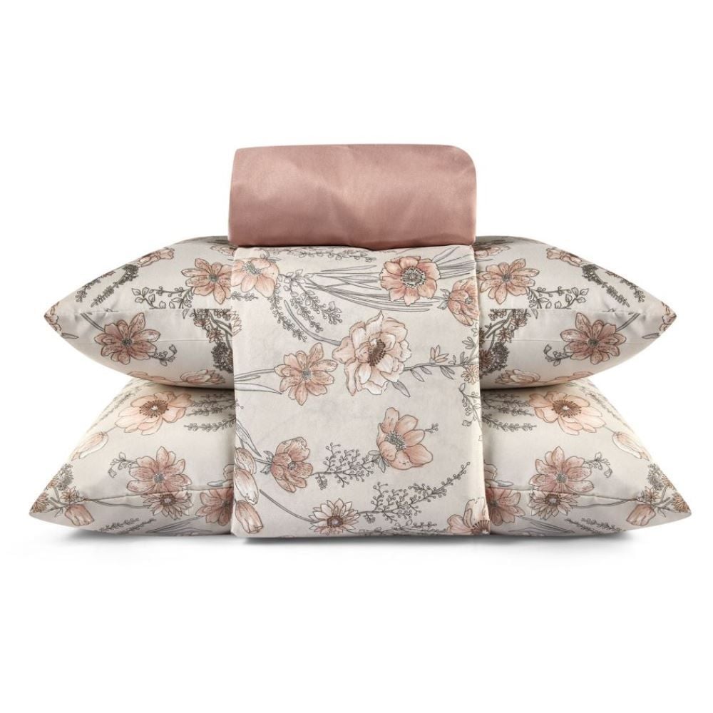 Jogo De Cama Queen Microfibra 150 Fios Havan Casa 4 Peças - Maria Kaki