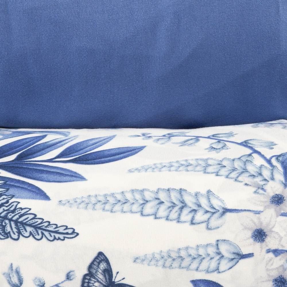 Jogo De Cama Queen Micropercal Havan Casa 4 Pçs - Elegance Branco Flowers