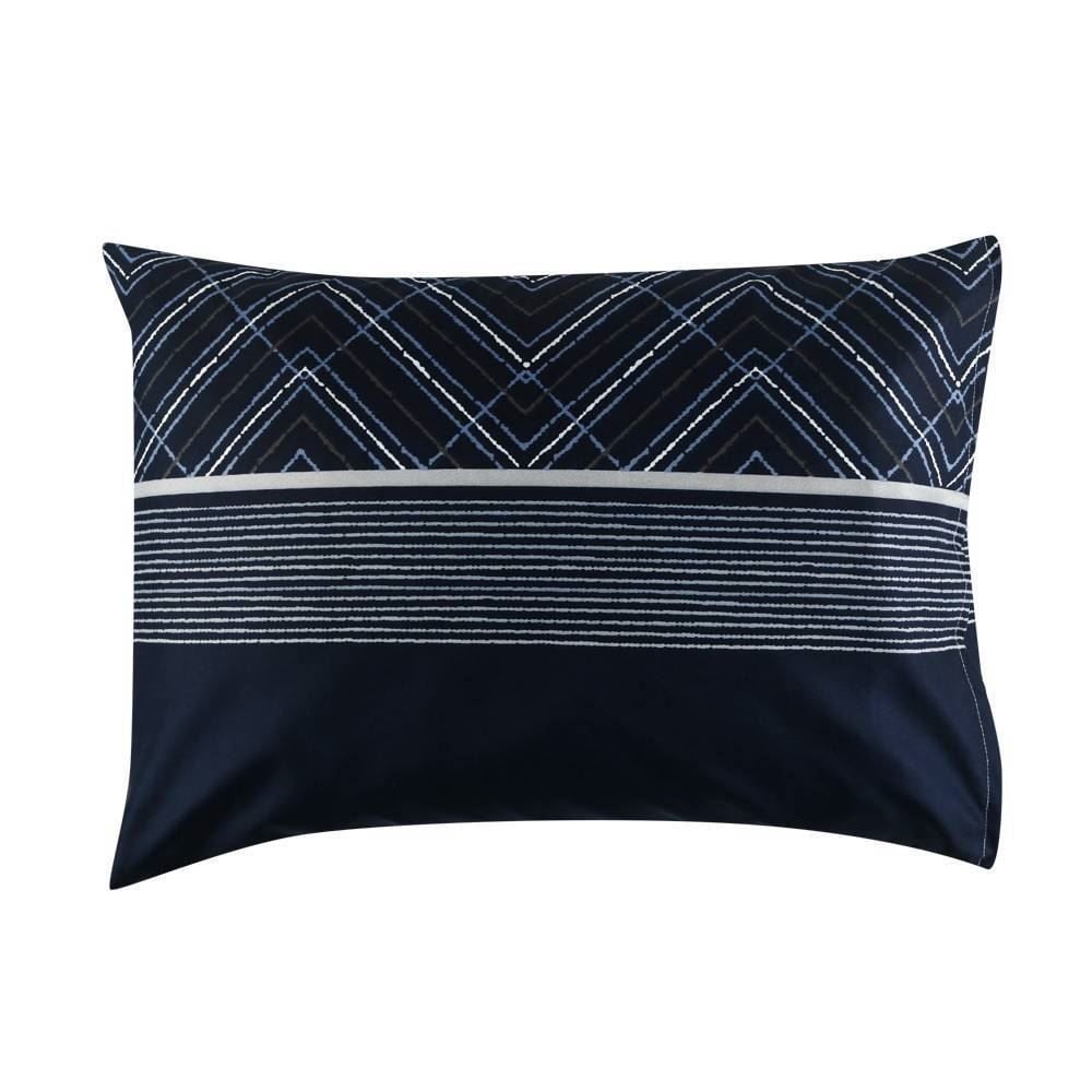 Jogo De Cama Queen Micropercal Havan Casa 4 Pçs - Marinhos Listra Marinho