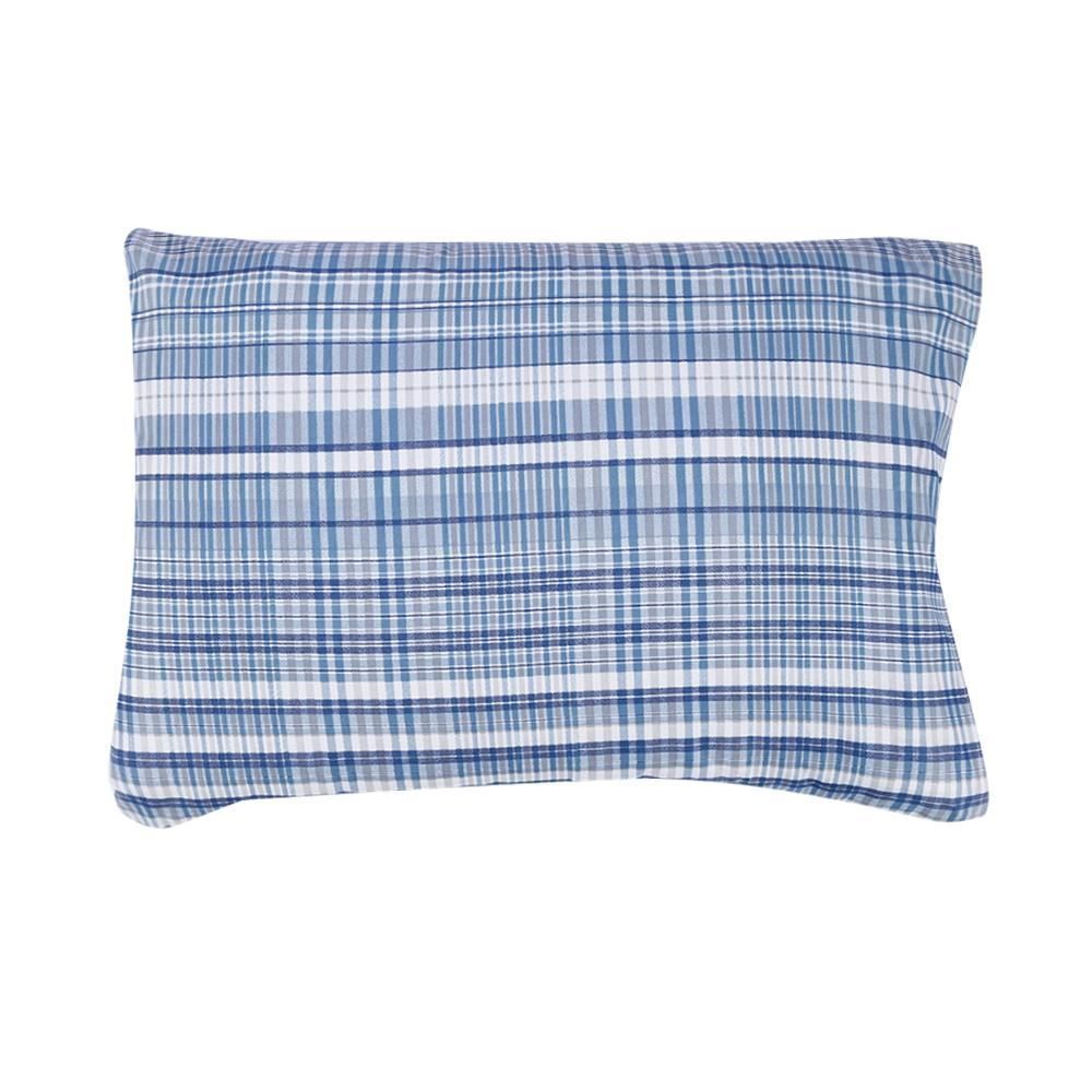 Jogo De Cama Queen Micropercal Havan Casa 4 Pçs - Jack Xadrez Azul