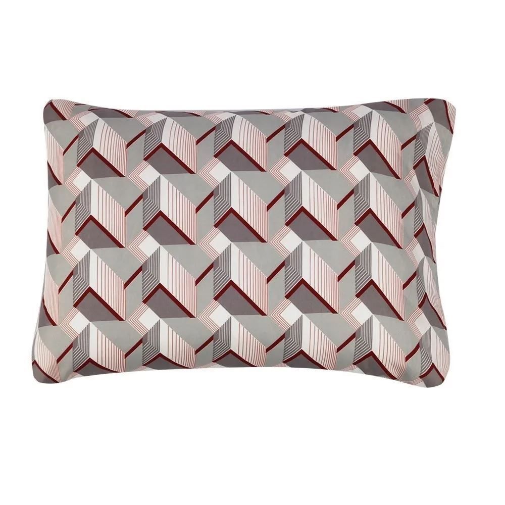 Jogo de Cama Queen Napoli Havan Casa 4 pçs - Tridi Geométrico Vinho