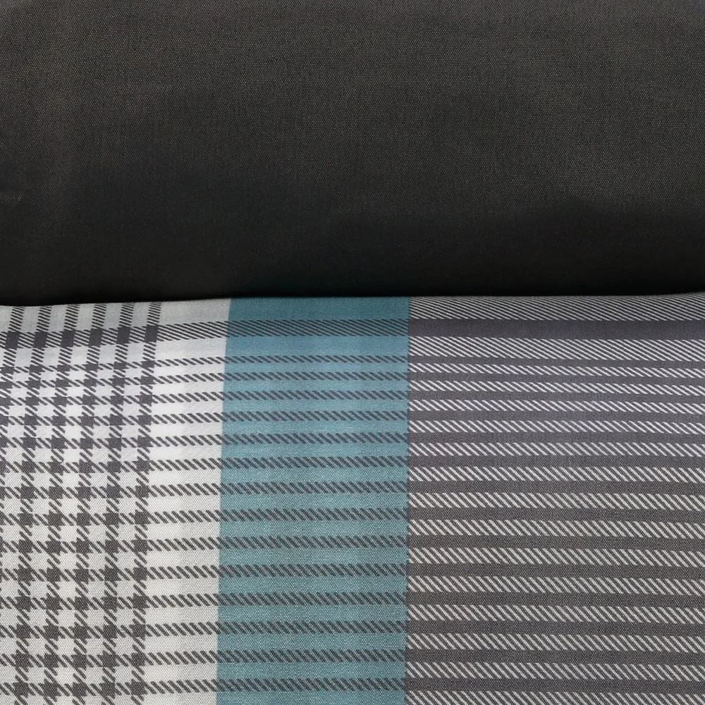 Jogo de Cama Queen Napoli Havan Casa 4 pçs - Pedro Xadrez Cinza