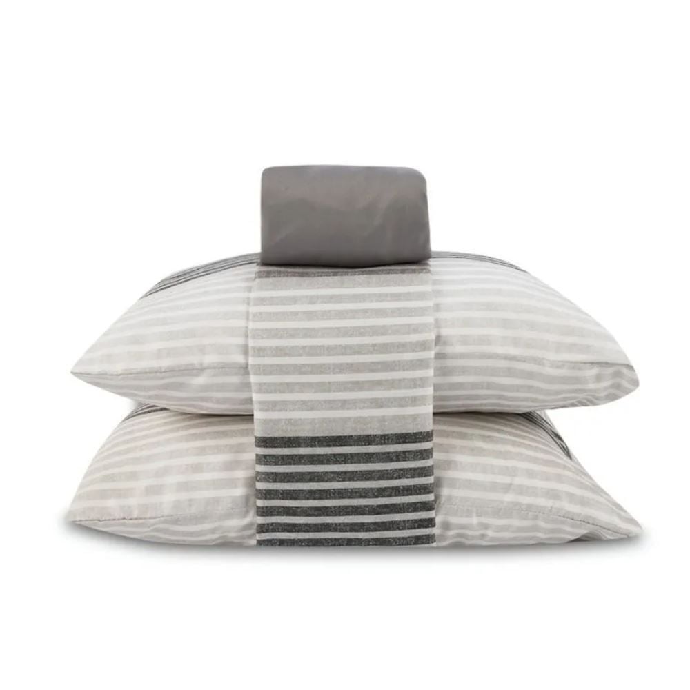 Jogo de Cama Queen Napoli Havan Casa 4 pçs - Fabrício Listra Cinza