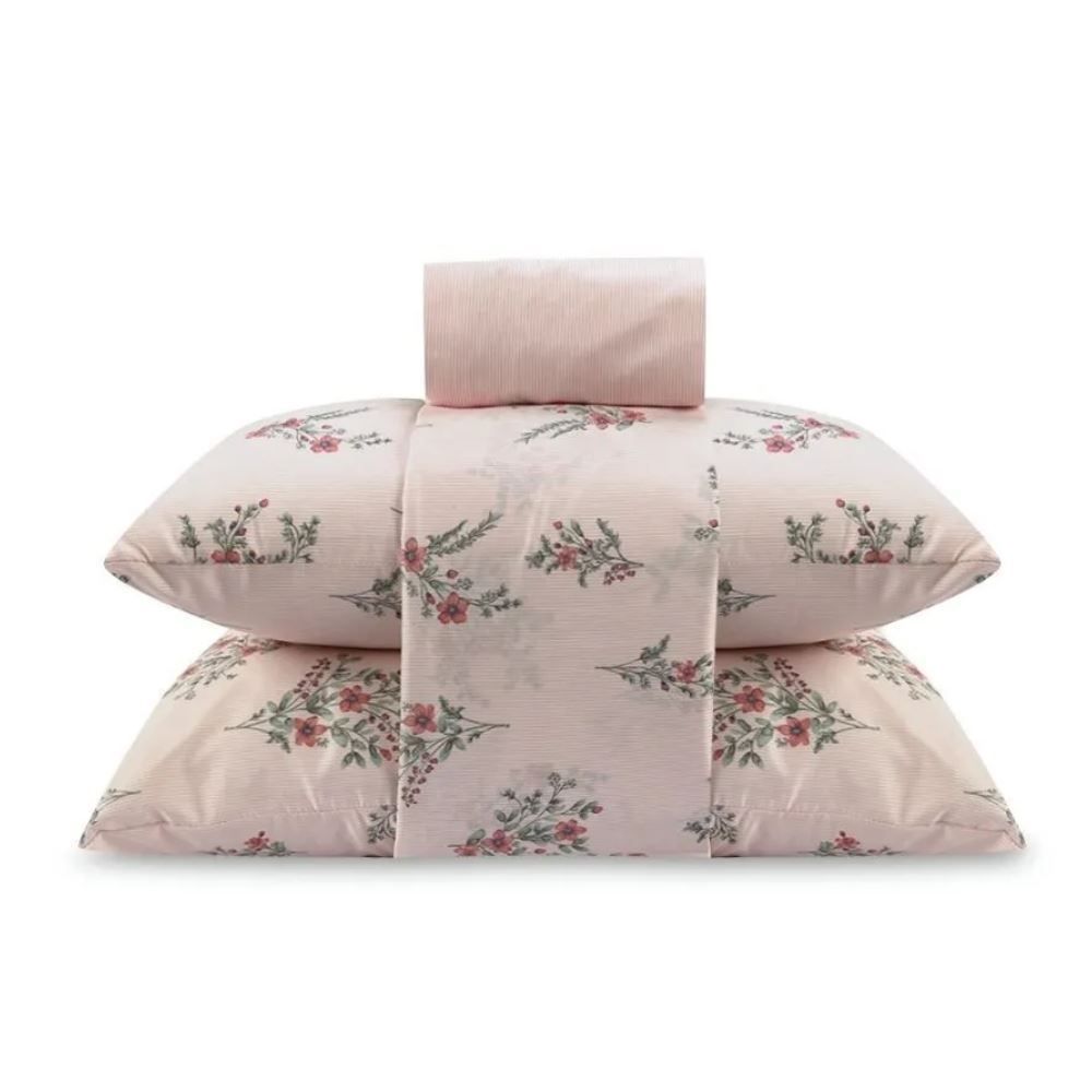 Jogo de Cama Queen Napoli Havan Casa 4 pçs - Romantic Flowers Rosa