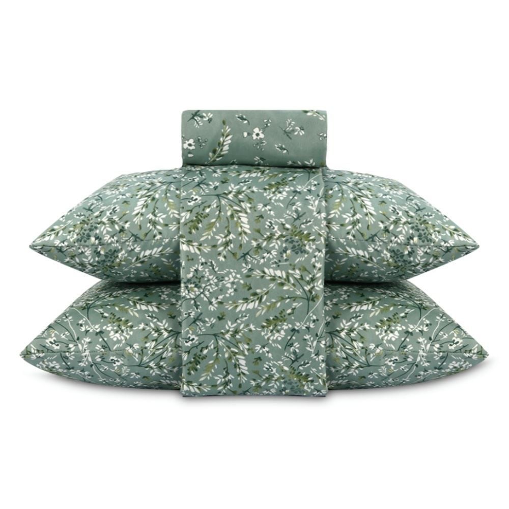 Jogo de Cama Queen Napoli Havan Casa 4 pçs - Garden Folhas Verde