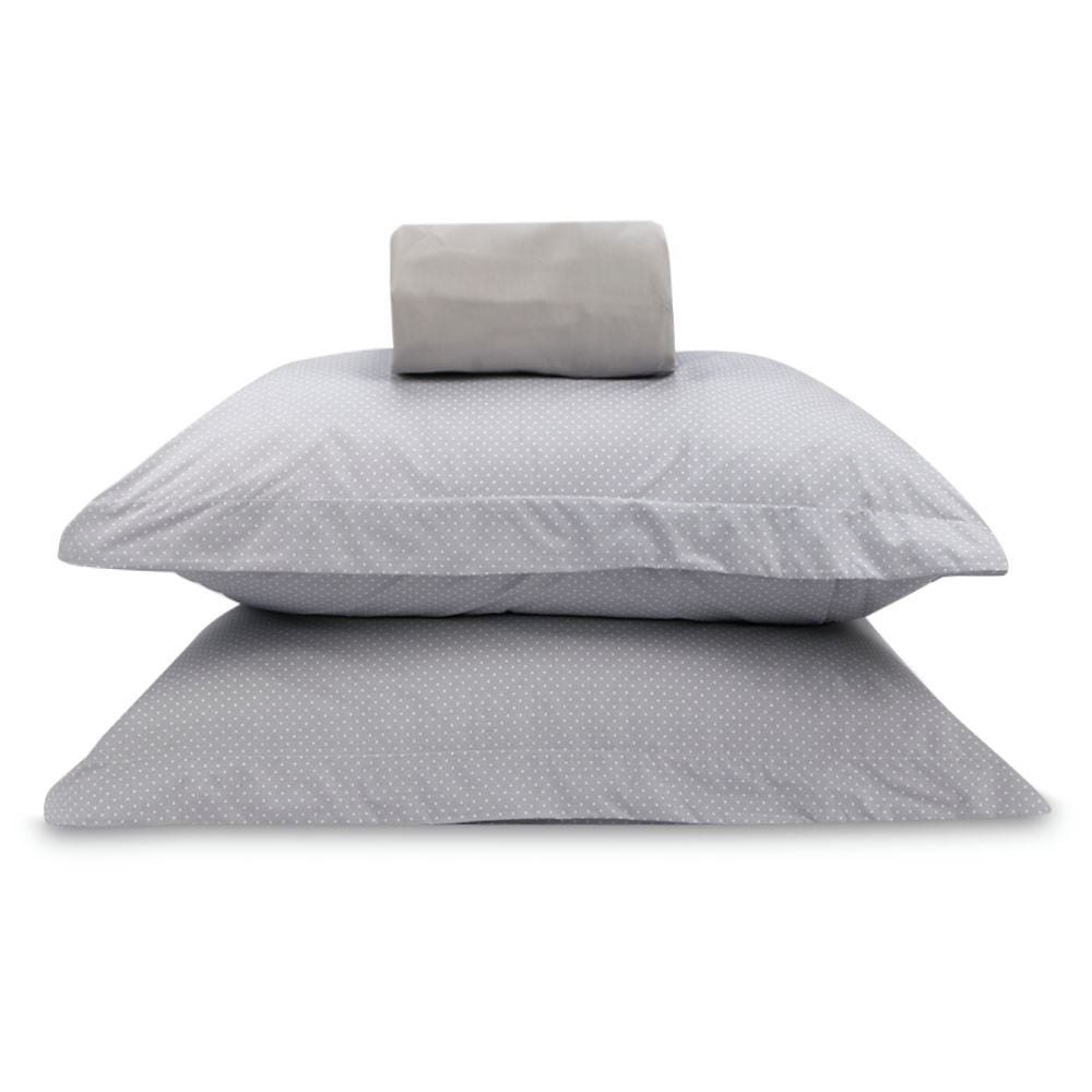 Jogo de Cama Queen Percal Buona Fortuna 3 pçs - Poa Prata