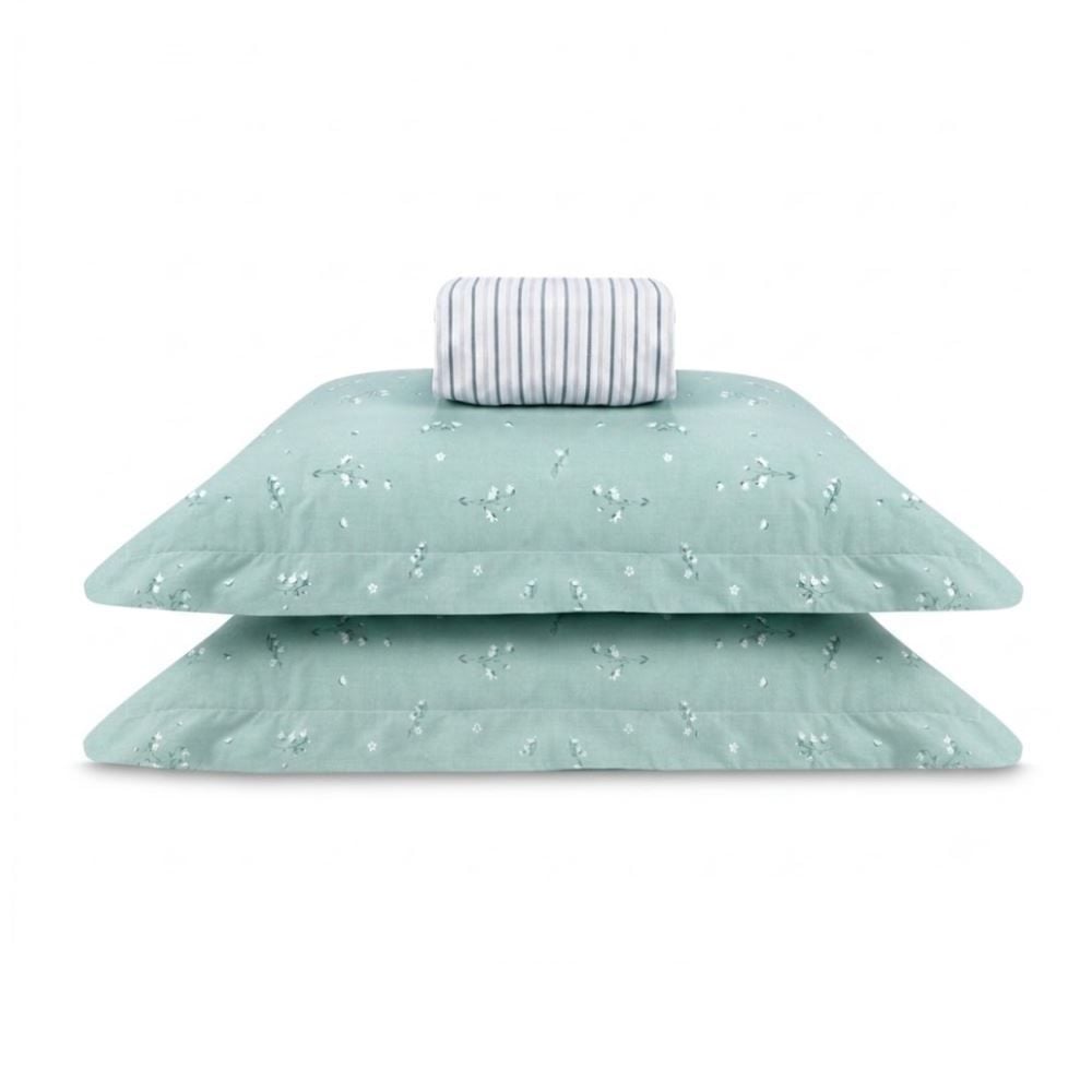 Jogo de Cama Queen Percal Buona Fortuna 3 pçs - Iris Listra Verde