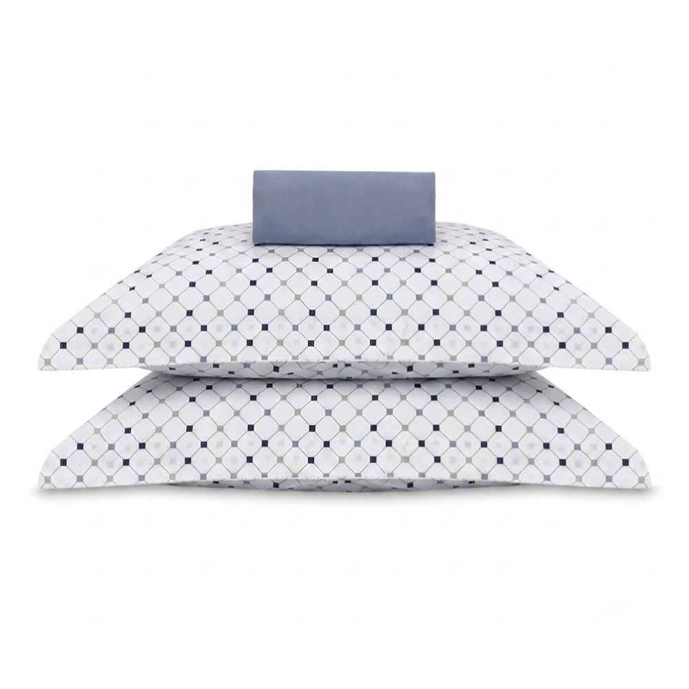 Jogo de Cama Queen Percal Buona Fortuna 3 pçs - Patrick Azul