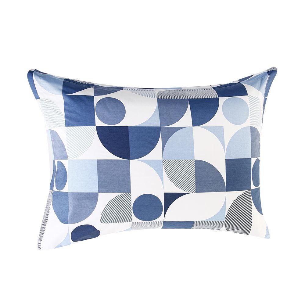 Jogo De Cama Queen Percal 200 Fios Buona Fortuna 3 Pçs - Textura Lorenzo Azul