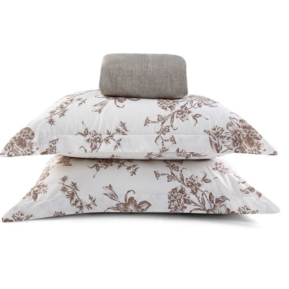 Jogo De Cama Queen Percal 180 Fios Buona Fortuna 3 Pçs - Textura Olivia Cru