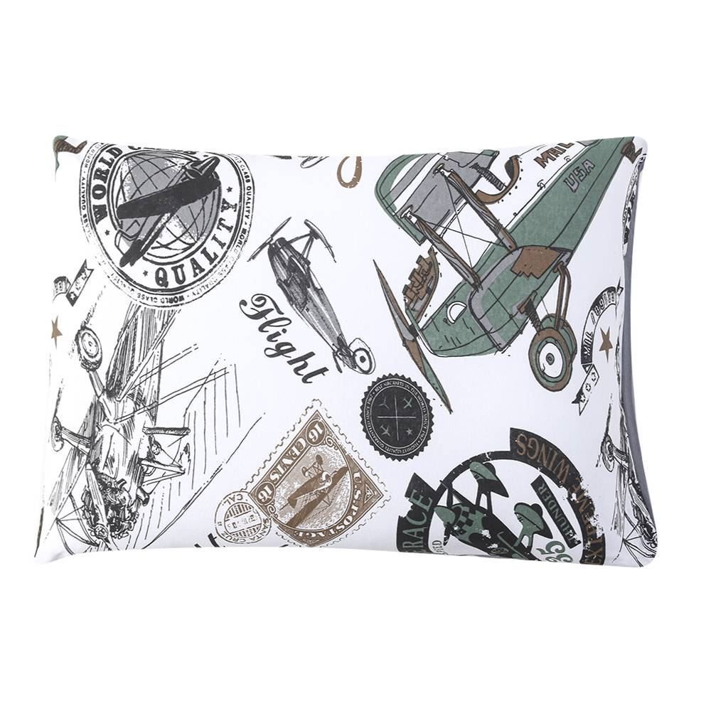 Jogo De Cama Solteiro 100% Algodão Kids Havan Casa 2 Pçs - Plane Cinza