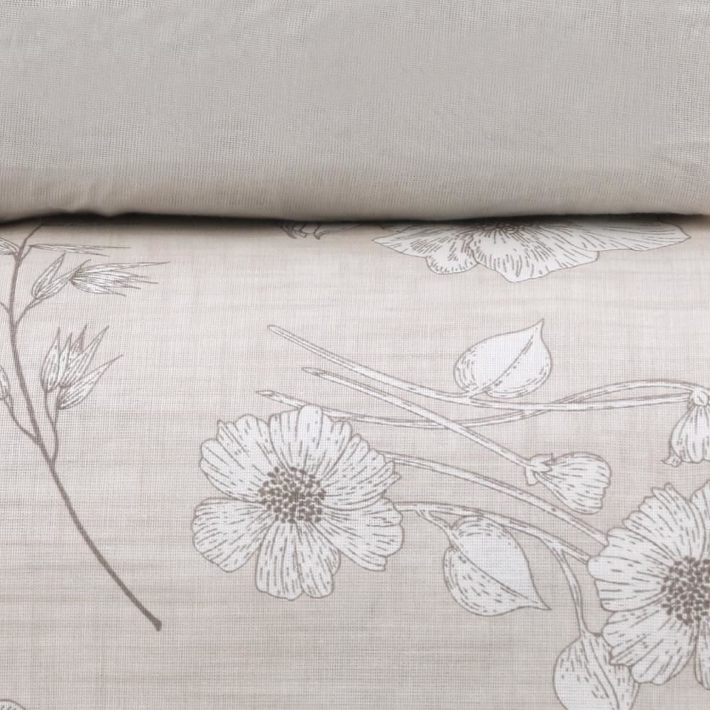 Jogo De Cama Solteiro 100% Algodão Royale Havan Casa 3 Pçs - Botanic Bege