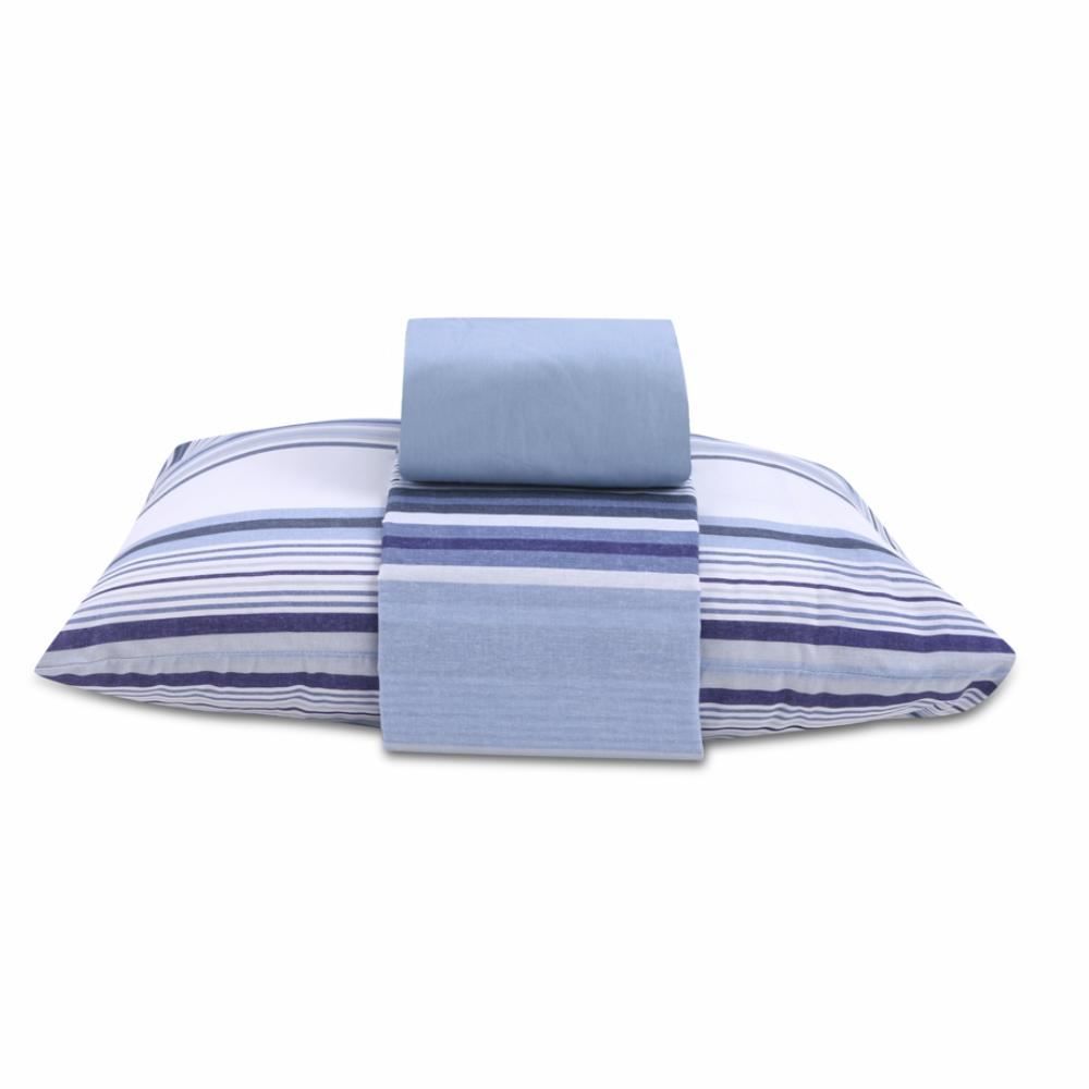 Jogo De Cama Solteiro 100% Algodão Royale Havan Casa 3 Pçs - Theo Azul