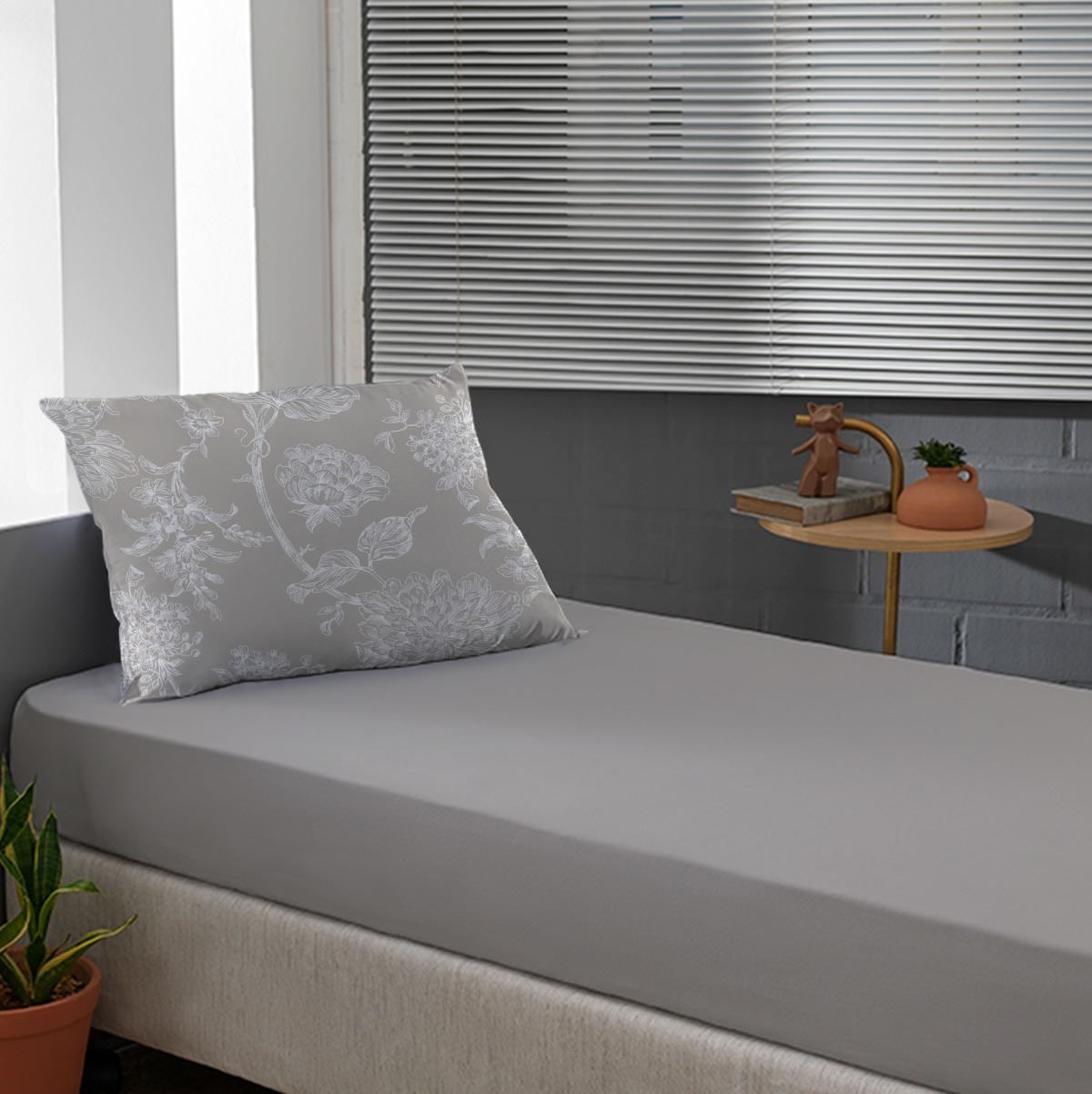 Jogo De Cama Solteiro Malha Havan Casa 2 Pçs - Constance Taupe