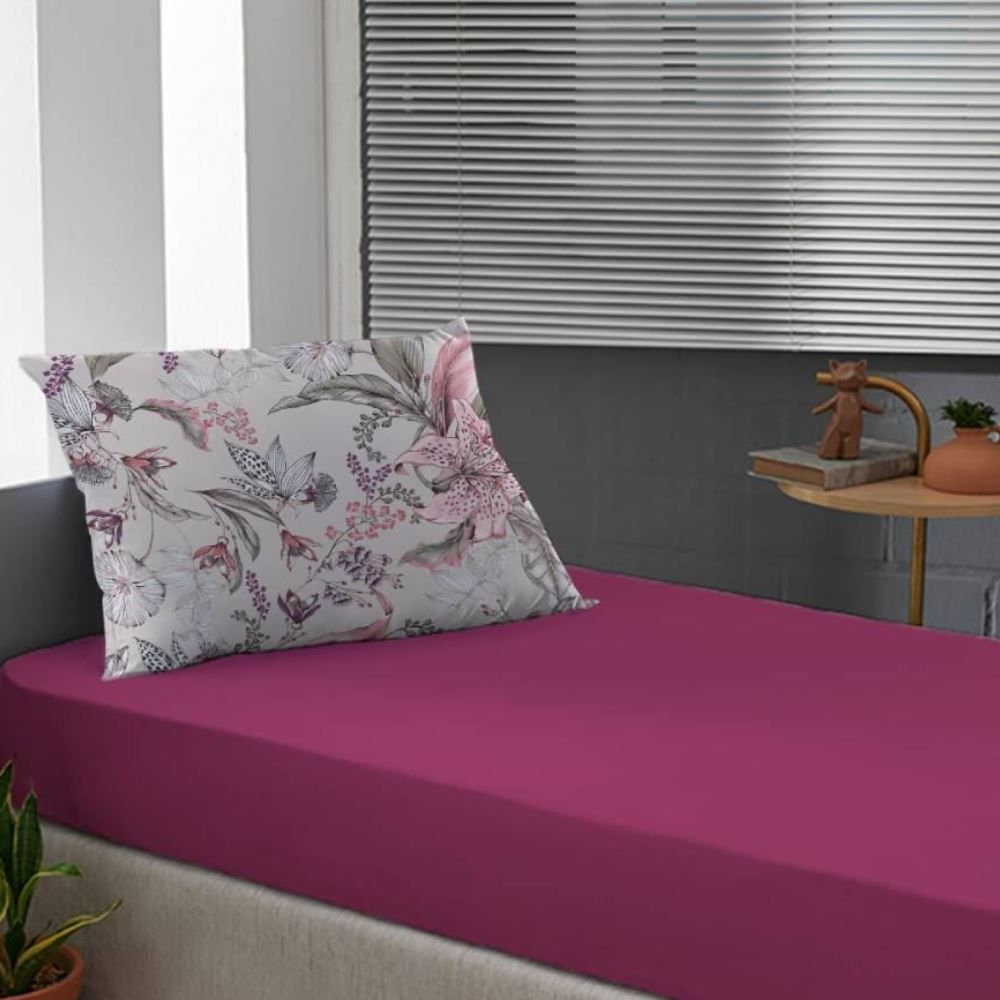 Jogo de Cama Solteiro Malha Havan Casa 2 pçs - Ivy Fúcsia