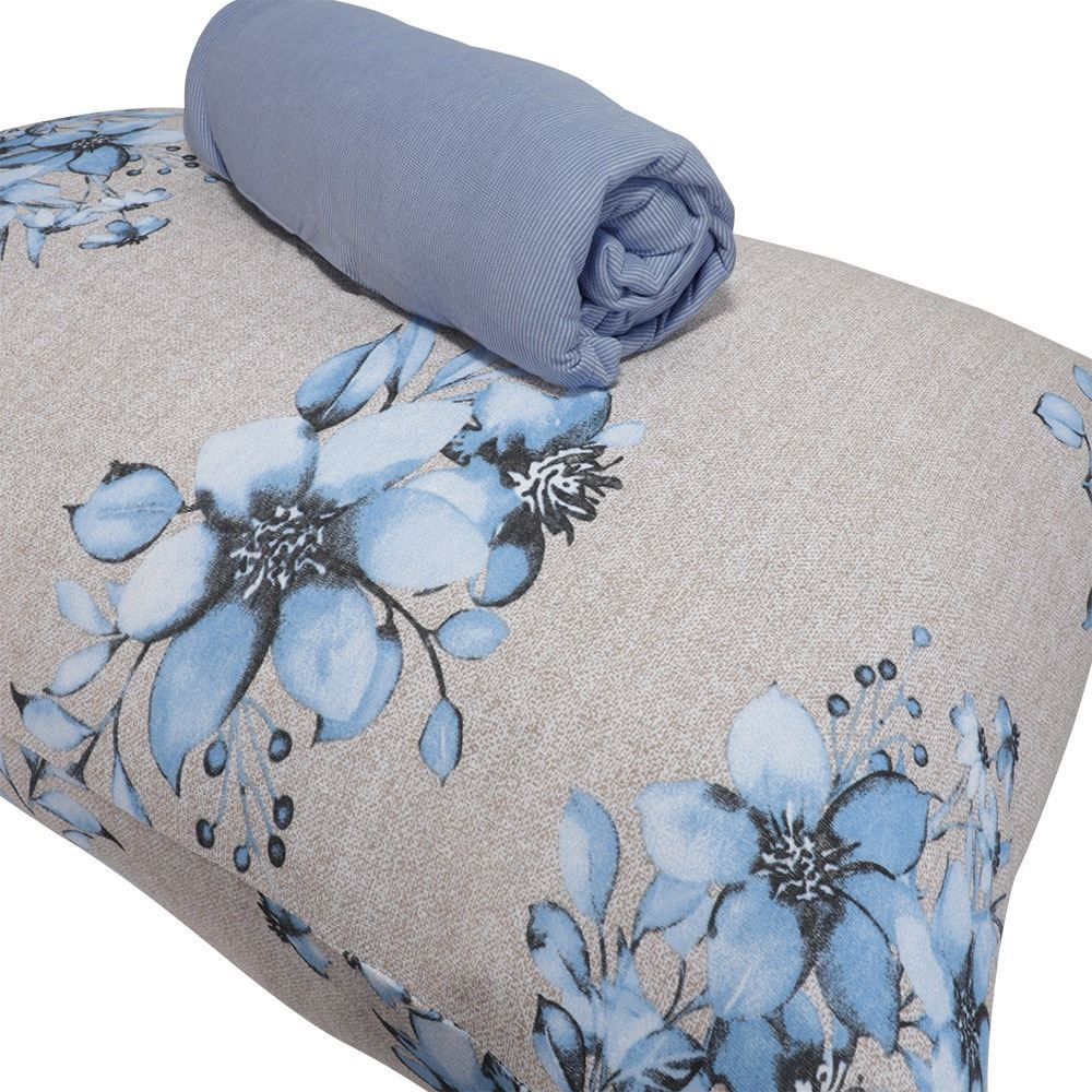 Jogo de Cama Solteiro Malha Solecasa Havan Casa 2 pçs - Crepusculo Azul Jeans