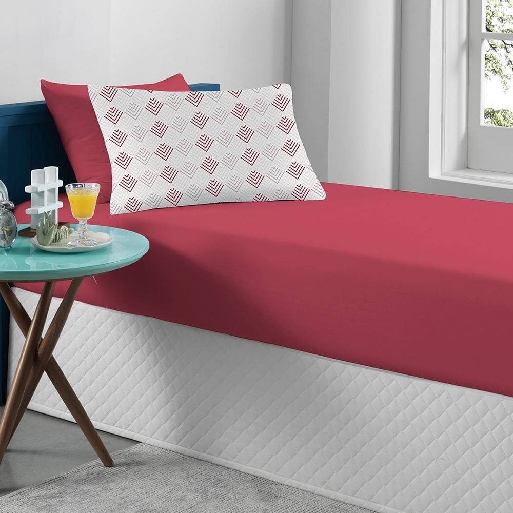 Jogo de Cama Solteiro Malha Solecasa Havan Casa 2 pçs - Setas Bloodstone