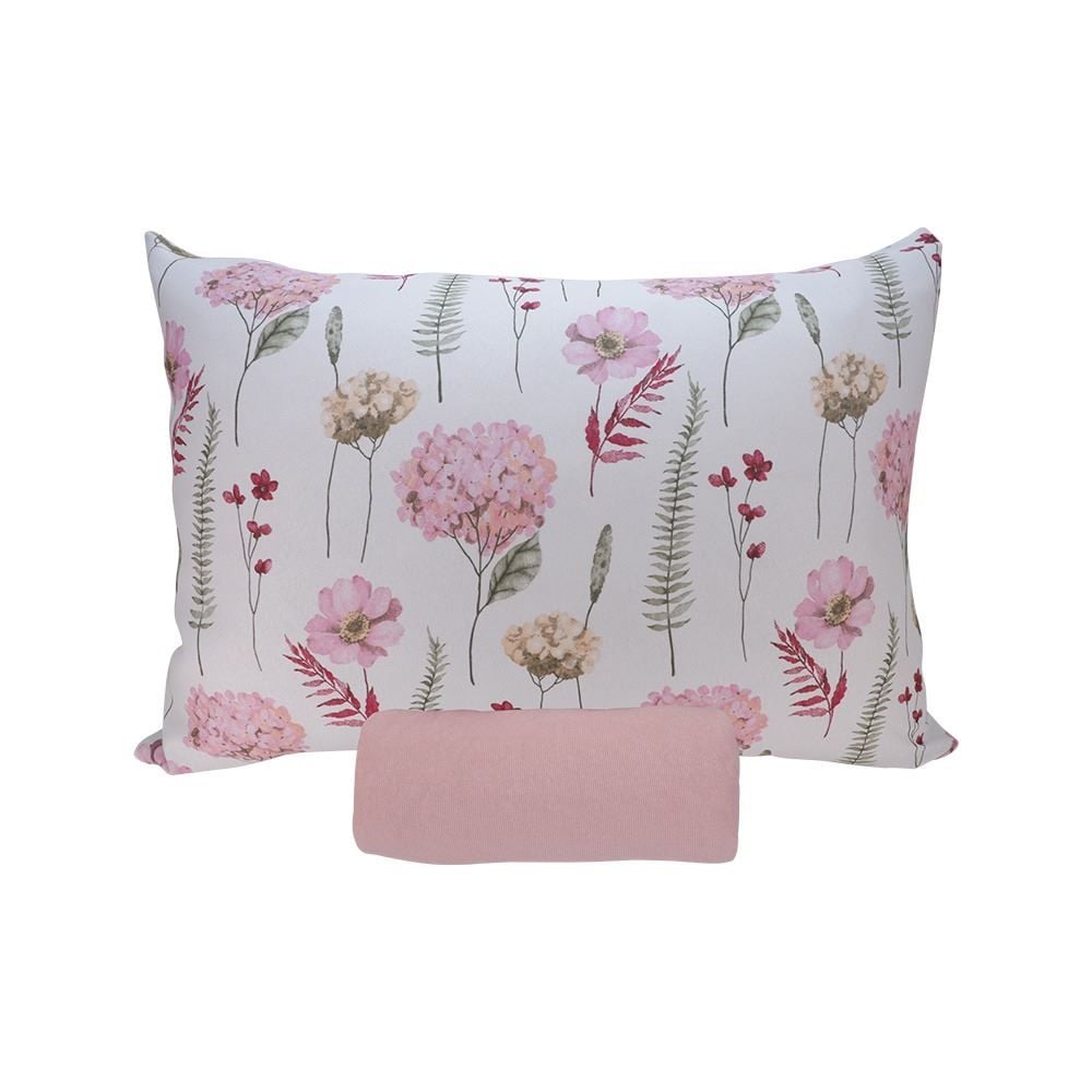 Jogo de Cama Solteiro Malha Solecasa Havan Casa 2 pçs - Jardim Rosa Suave