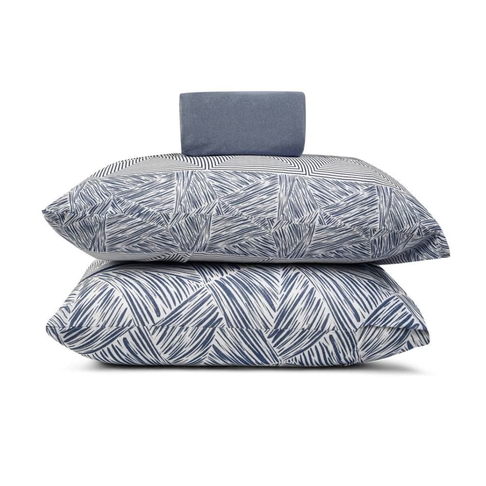 Jogo de Cama Solteiro Malha Solecasa Havan Casa 2 pçs - Canoas Azul Jeans