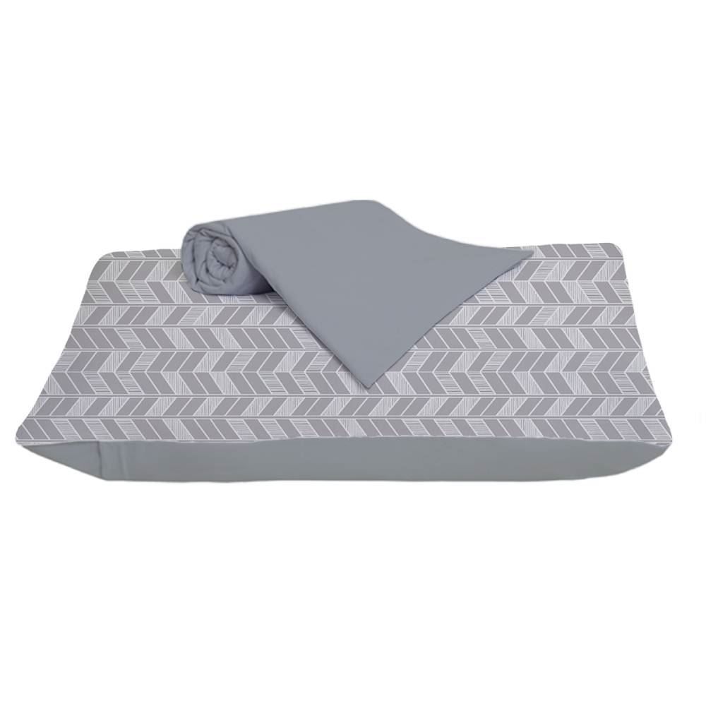 Jogo De Cama Solteiro Malha 100% Algodão Solecasa 2 Pçs - Pisa Cinza